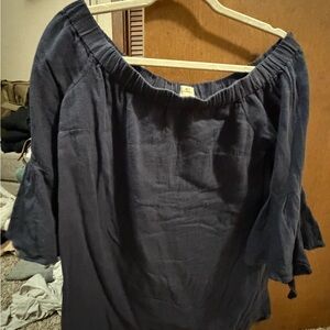 O'Neill Navy Off-Shoulder Blouse